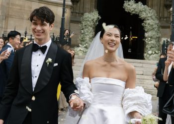 The Bride Wore a Cathedral-Length Veil to Marry at the Groom’s Family Basilica in Paris