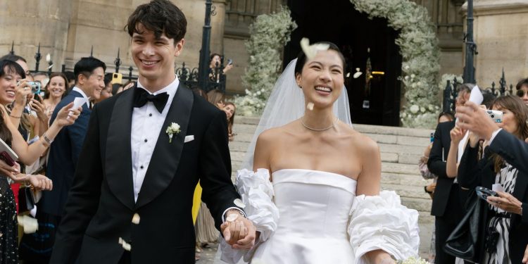 The Bride Wore a Cathedral-Length Veil to Marry at the Groom’s Family Basilica in Paris