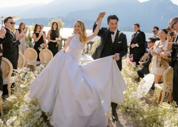 The Bride and Groom Wore Multiple Custom Thom Browne Looks at Their Lake Como Wedding