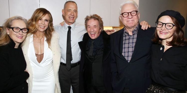 Meryl Streep, Katie Holmes, and More Helped to Fête Tom Hanks’s Return to the Stage in ‘This World of Tomorrow’