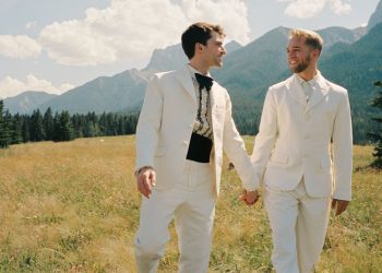 The Grooms Wore Tanner Fletcher to Their Vintage Chalet-Inspired Wedding in Banff