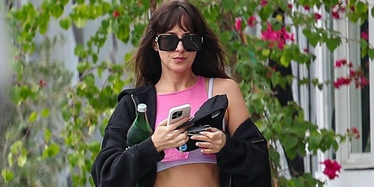 Dakota Johnson Briefly Ditches Boho for the Clean Girl Uniform