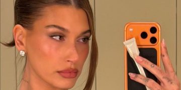 Hailey Bieber Reps a Cheetah Print Twist on the Classic French Manicure